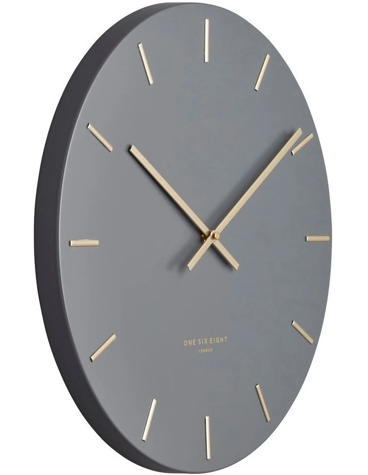 One Six Eight London Luca Charcoal 40cm Silent Wall Clock 2 One Six Eight London Luca Charcoal 40cm Silent Wall Clock - Image 2