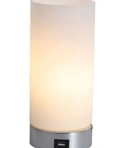 Lightsup Online Julie Cylinder Touch Lamp With USB Port